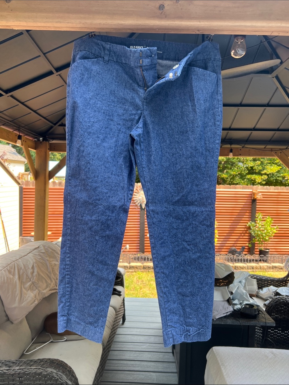 Old Navy Women’s Pixie Brushed Blue Denim-Style Chinos